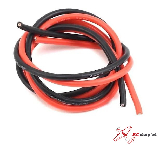 14 AWG Heat Resistant Silicone Wire (1ft Red+ 1ft Black)