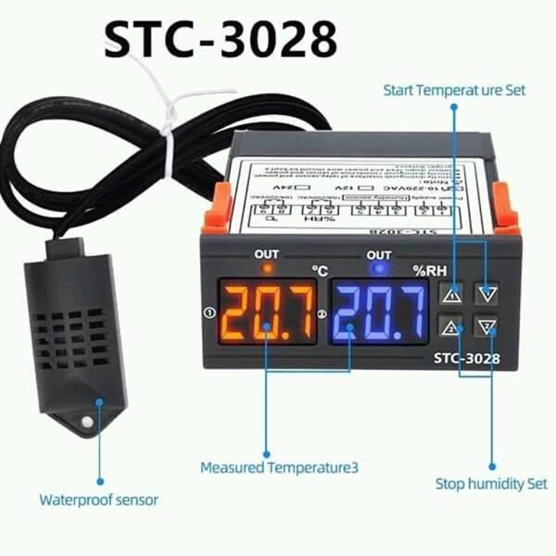 STC3028 Dual Display Temperature Humidity Controller For Egg Incubator - Image 2