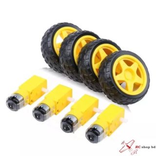 Plastic Gear Motor With Wheel set of 4