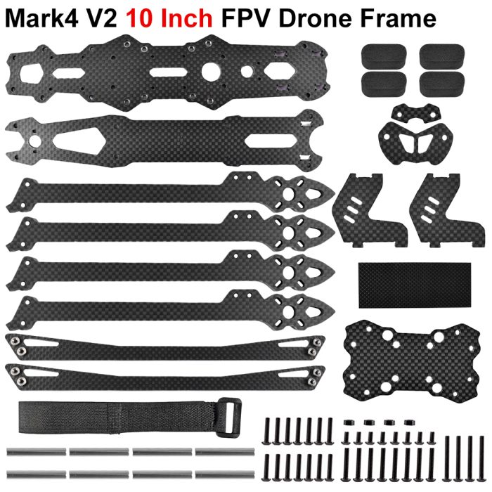 Mark4 V2 10" Carbon Fiber Long Range FPV Frame - Image 2