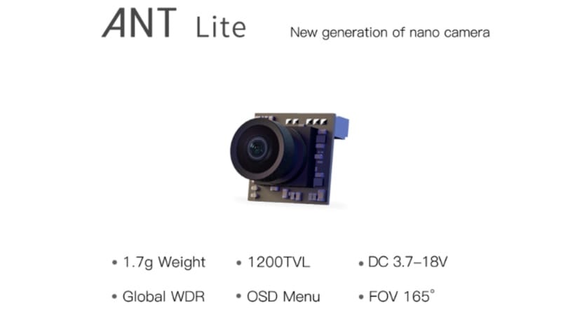 Caddx Ant lite 1.7g Ultra light 1200TVL Camera - Image 2