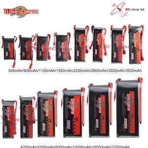 Wild scorpion 11.1V 3S lipo Battery 500mah 900mah 1100mah 1550mah 2200mah 3000mah 3500mah 4200mah 5500mah