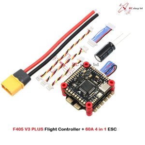 Betaflight F405 F4 V3 PLUS Flight Controller with 60A 4-in-1 ESC Stack